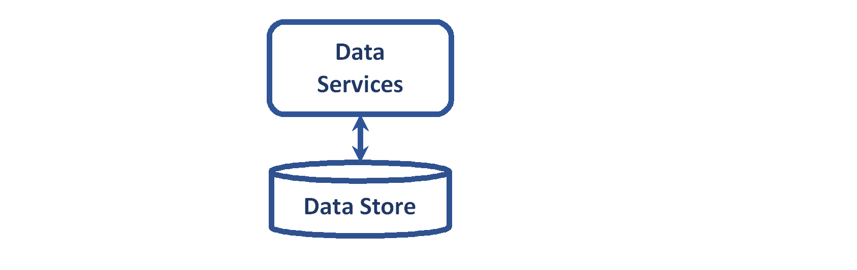 Drawing depicts a data service component connected to a data store.